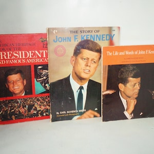 John F Kennedy Books~ Wonder Book, Life & Words of and American Heritage #12