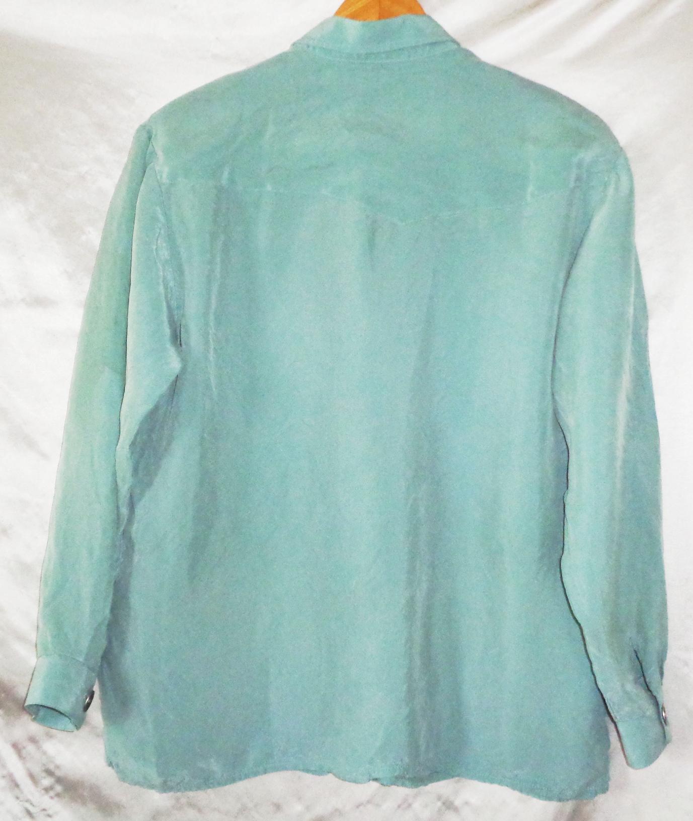 Roper Western Chemise boutonnée soyeuse à manches longues pour femme, bleu sarcelle, taille XL - France