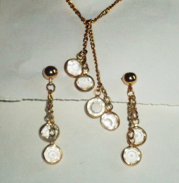 Collier & Boucles D’oreilles AVON Vert Filigrane – Doré – Neuf Avec Boîte