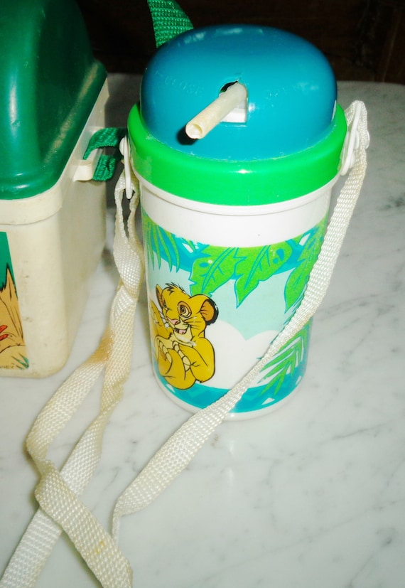 1990s Pecoware Disneys Lion King Lunch Box With Covered Drinking