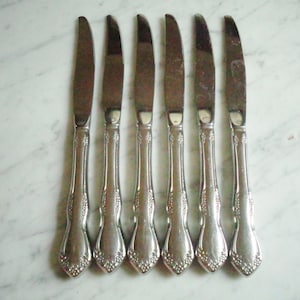 MANSFIELD Wm A Rogers Deluxe Oneida Stainless 9 inch Set of 6 Dinner Knives
