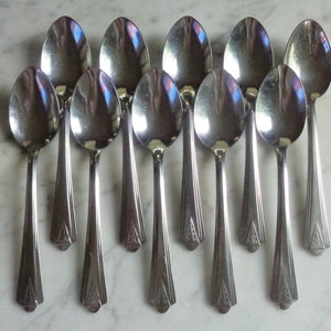 DS Stainless USA Diamond Steel Co Triangle Fan Tip Pattern 6 pulgadas Juego de 10 cucharaditas, 2 juegos disponibles