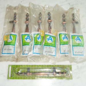 English Colonnade Copper Amerock 1968 Set of 7 Drawer Pull Cabinet Handles 5 3/4 inch #150