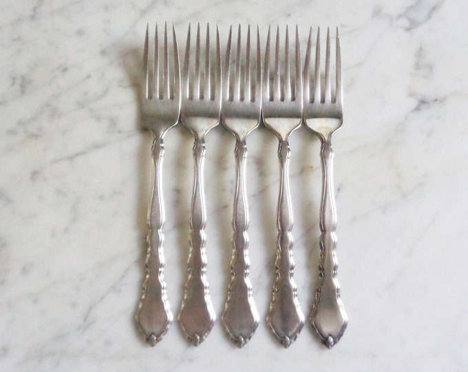 5 Community Stainless Oneida Satinique 7 3/8 Inch Dinner Forks Etsy