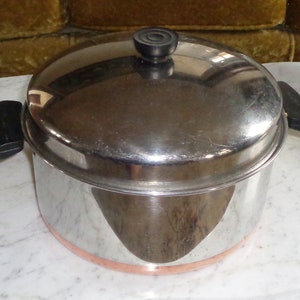 🔷🔶 Vintage REVERE WARE 1801 Sauce Pan pre-1968 PROCESS PATENT SS COPPER  CLAD