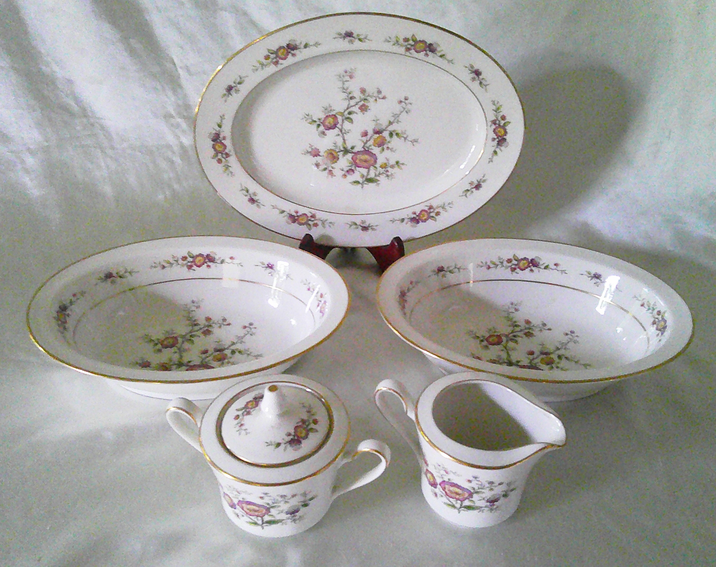 88pc Noritake Ivory China Asian Song ~ 7 Piece Place Settings +