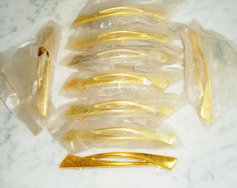 Shiny Gold Bow Open Face Cabinet Door Drawer Pull Handles 61 769, set of 9 Vintage