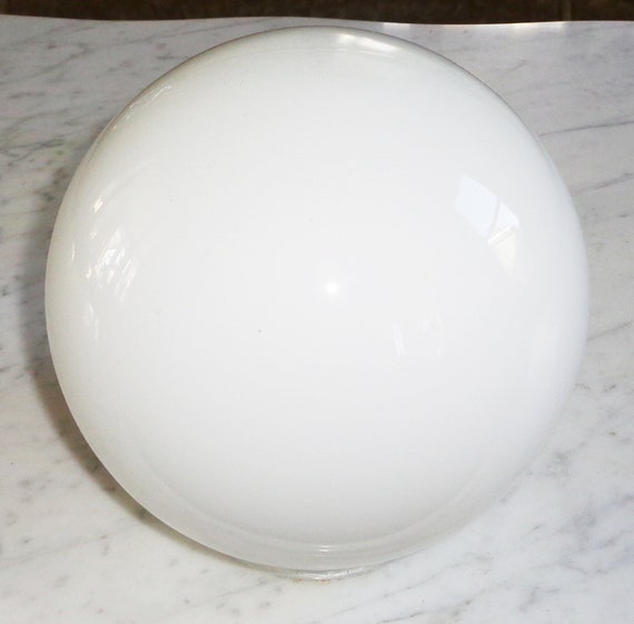 Lightolier Shiny WHITE Replacement Glass Ball Orb Globe Vintage