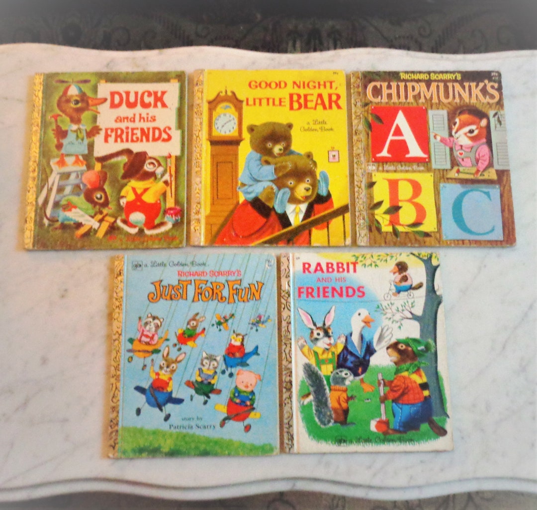 Richard Scarry Little Golden Books Set of 5 Vintage 39c 59c CP ~just