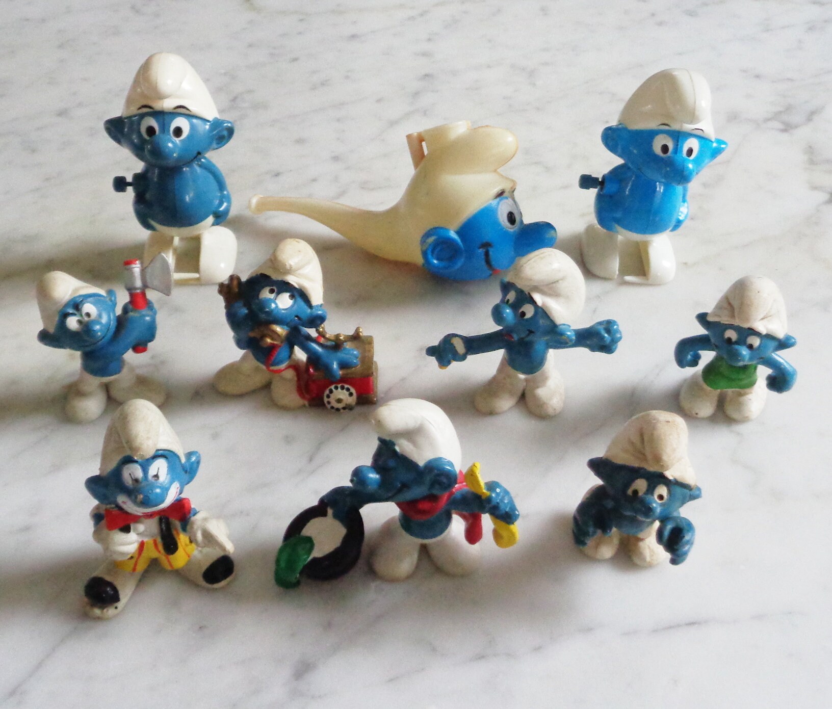 Vintage 1980's Smurfs Wind-up Toys Retro 80's Smurfs Wind up