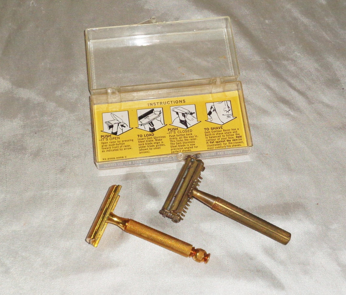 Gillette Ss Razor Vintage Gillette Stainless Safety Razor 1950s Set of 2, Autostrong - Etsy