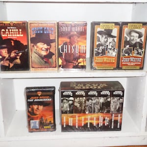 John Wayne FACTORY SEALED VHS lot True Grit Cahill Chisum Searchers +
