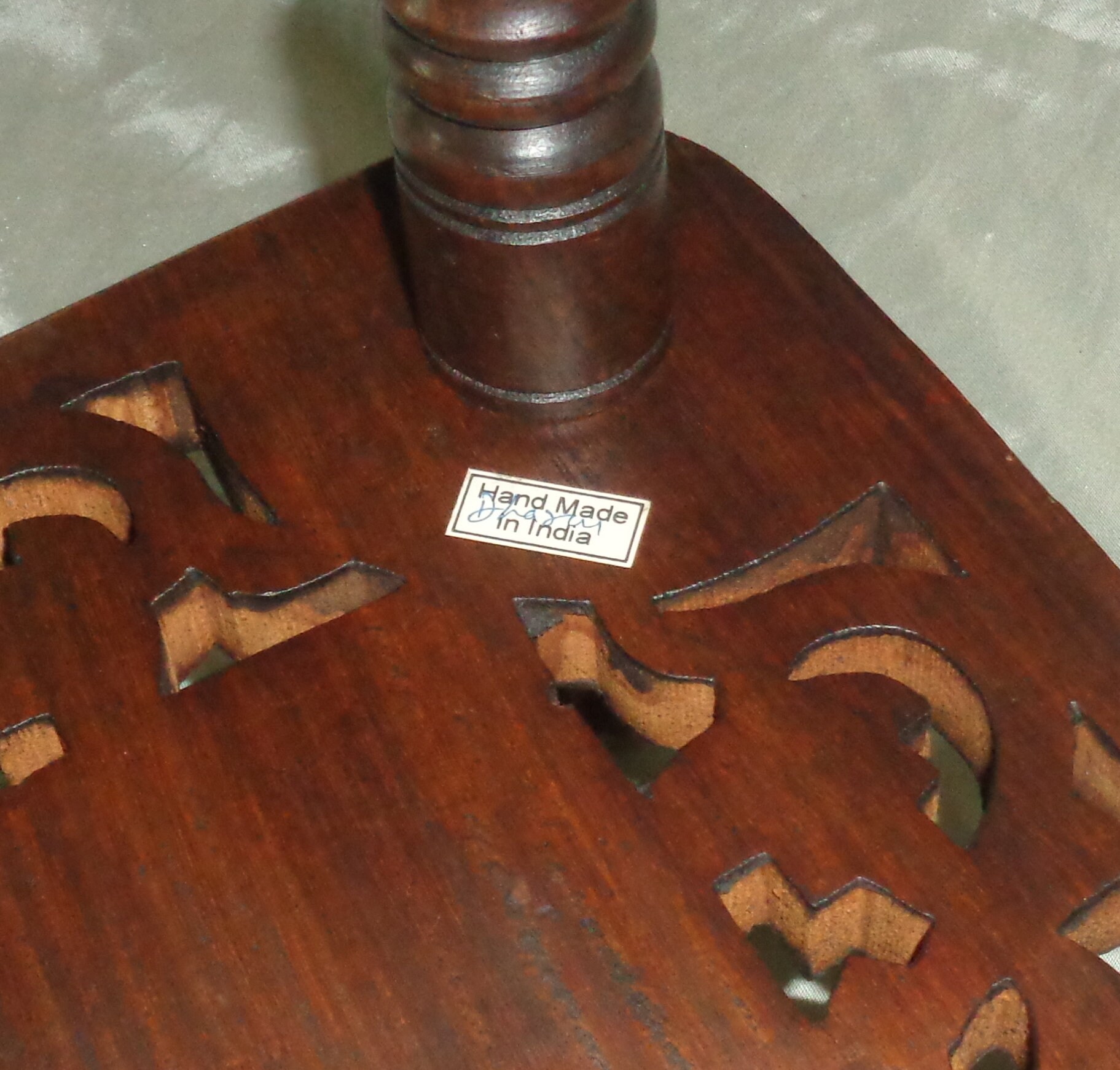 エタジェール 真鍮インレイ 3段 木製プラントスタンド エンドテーブル