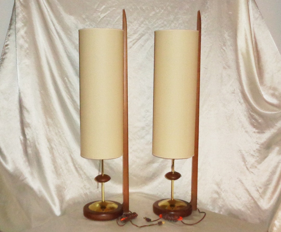 2 Modeline Cylinder Table Lamp Set Jere Era Adrian Pearsall John