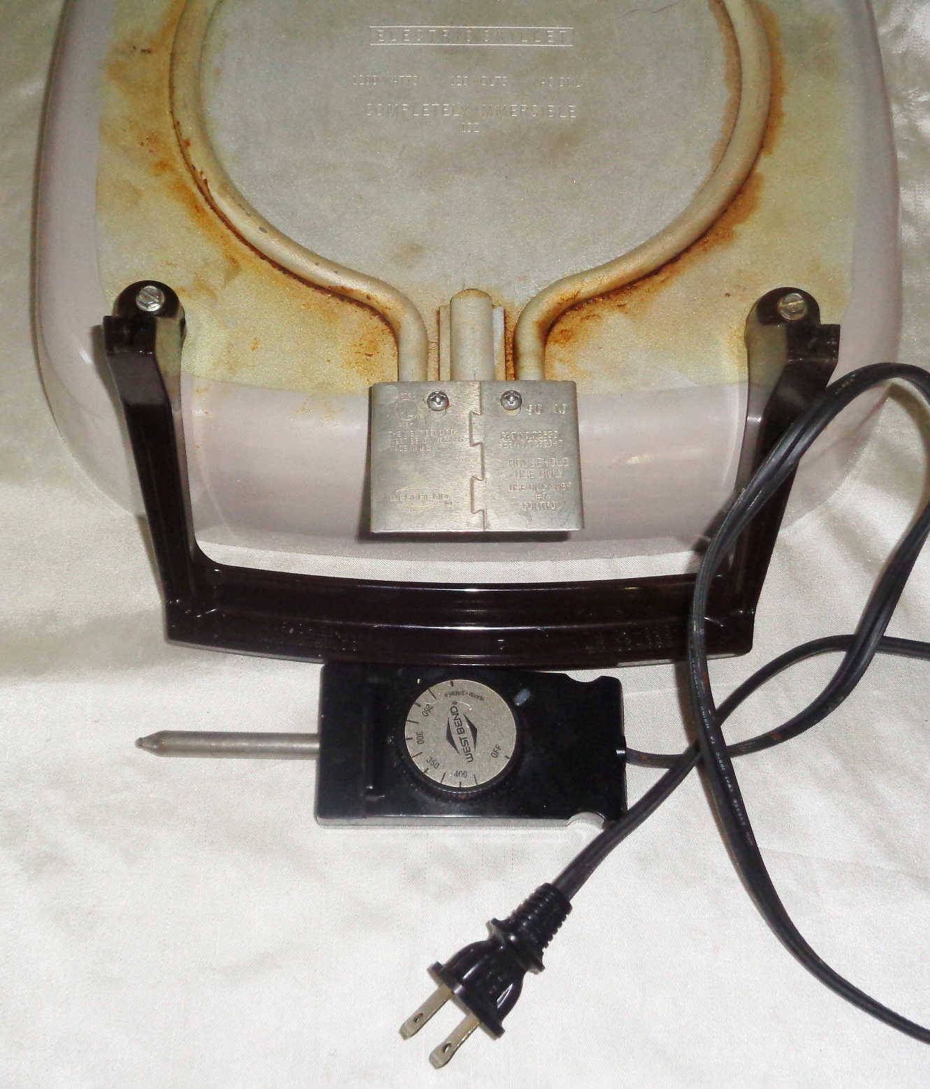 Vintage West Bend Immersible Electric Skillet Fry Pan #102
