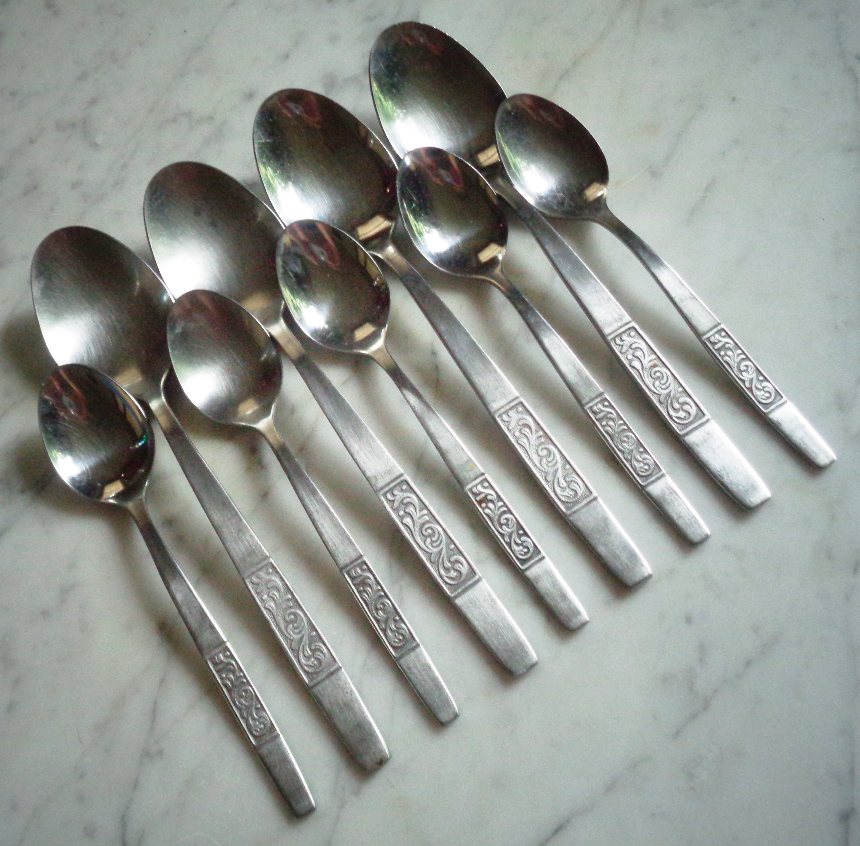 Amefa Holland Royal Damask Stainless 6 Inch Set of 5 Teaspoons Etsy
