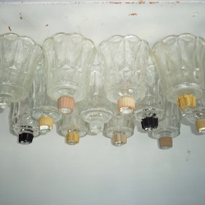 Home Interiors Homco Syroco Tulip Shaped Set of 12 Clear Candle Holder Glass Cups