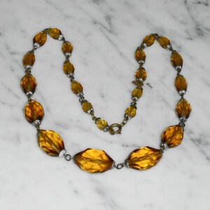 Amber Glass Bead Necklace Art Deco Graduated Faceted 20 - Etsy