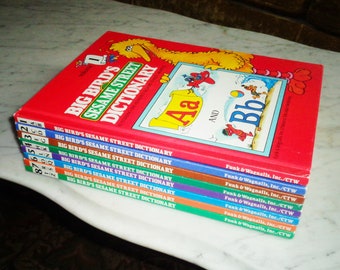 1981 Big Birds Sesame Street Dictionary Complete 8 Volume Hard