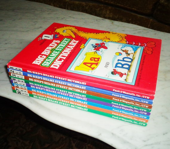 1981 Big Birds Sesame Street Dictionary Complete 8 Volume Hard