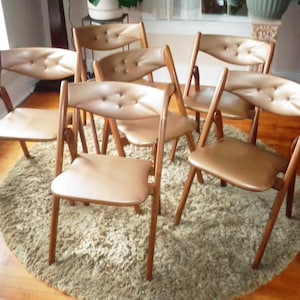 Norquist Coronet Folding Furniture #220 Retro Vintage Mid Century Folding Dining Room Chairs