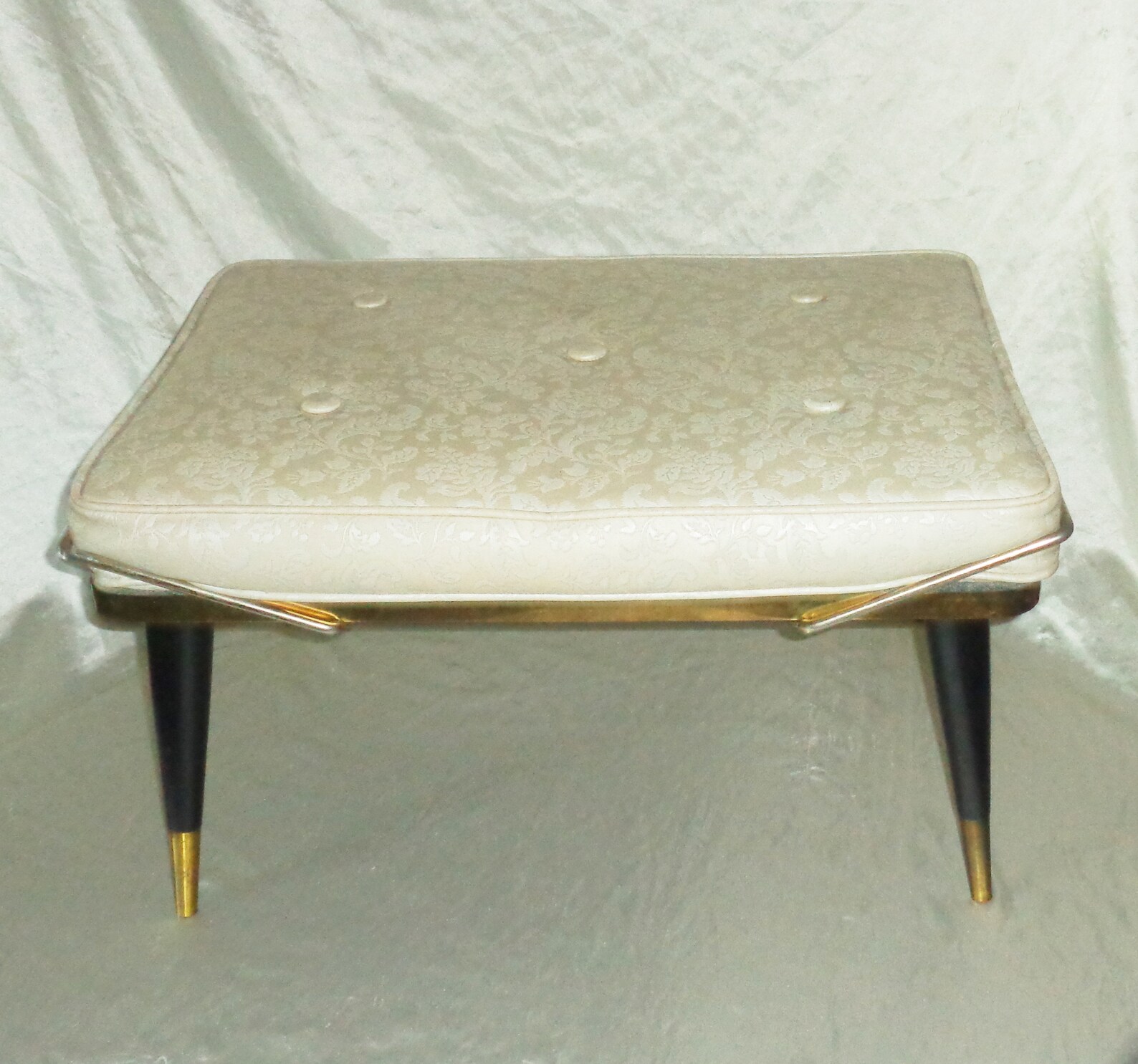 Foot Stool Coffee Table Bench Ottoman Brass Frame Wood Legs Etsy