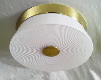 1957 John C Virden Lighting 12inch Brass MCM Flush Mount Atomic Light Fixture #2