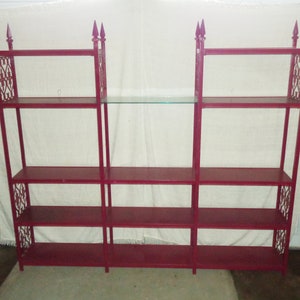 Etagere Shelving Unit 5 Foot Tall, 6 feet Long 13 Tier Metal Shelf Unit Plant Stand 71&quot;x65&quot;x9 1/2&quot; inch, Retro Vintage Mid Century Modern