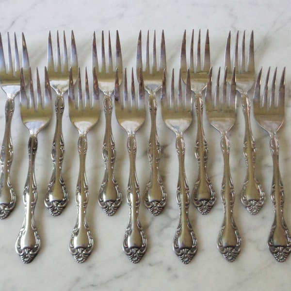 Lot De Couverts Imperial International – 21 Pièces – Acier Inoxydable – Motif Floral – Occasion