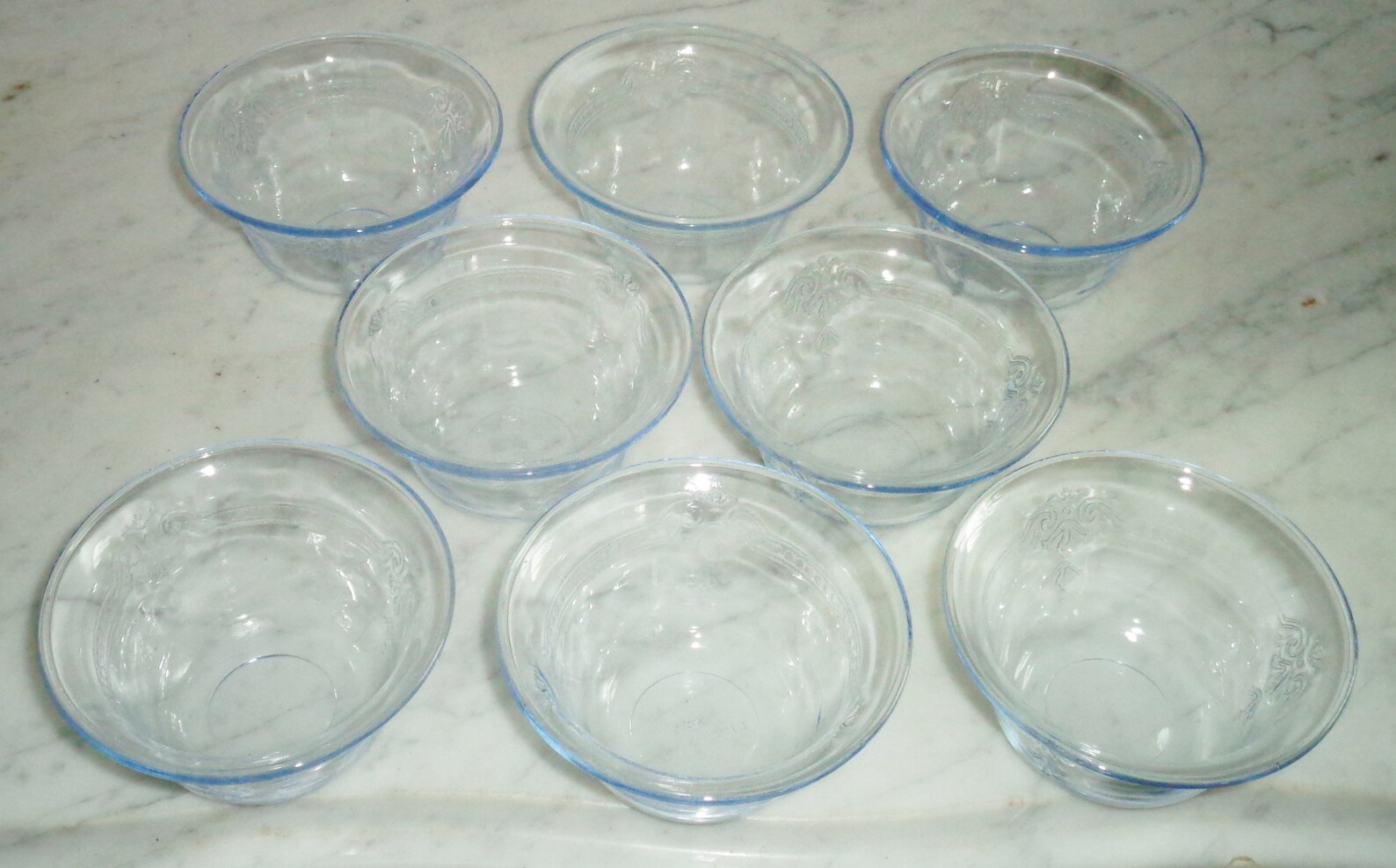 8 Vintage fire King Oven Glass Blue Philbe Custard Etsy