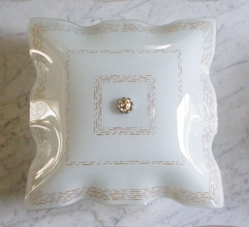 Square Light Fixture Gold Glitter Upturn Ruffled Rim Cover 3 Etsy