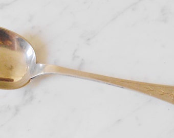 Coin Silver &quot;830 A FRISCH&quot; Etched Serving Spoon 1.57oz/44.7g TW -NO Monogram