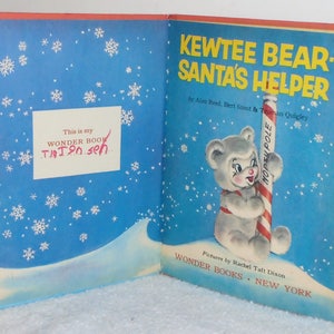 Vintage Wonder Book Kewtee Bear Santa's Helper 29c 1956 652 image 2