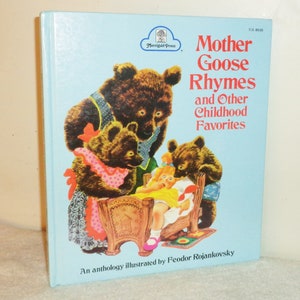 Mother Goose Rhymes & Other Childhood Favorites Oversized Hard Cover Book ~ Merrigold Press Fully Illustrated 1972