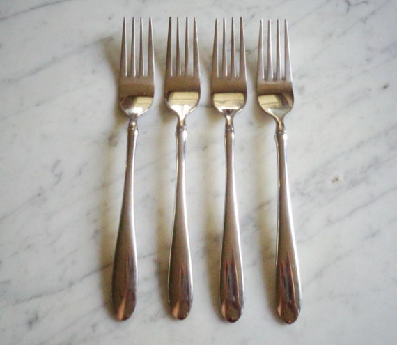 🍴 Set De 3 Tenedores De Cena Oneida Flourish – Acero Inoxidable 18/10, 8 Pulgadas, Diseño Cuerda | Elegancia Y Resistencia (Usados Como Nuevos)