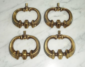 Ring Drop Bail Knocker Door Drawer Pulls Set of 4 Vintage 3 inch Rings