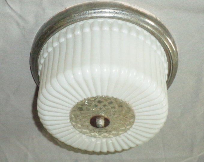 Flush Mount Bathroom Ceiling Light Fixture Vintage 1950s - Etsy