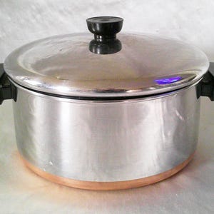Copper Clad 1801 Revere Ware 4 1/2 Qt -80 Clinton Ill Dutch Oven Soup Kettle Pot w Lid
