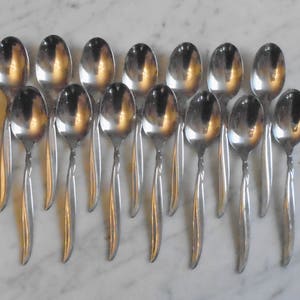 Set of 14 Stainless 1847 Rogers Bros FireSong Fire Song 6 inch Teaspoons