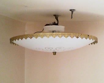 Lámpara de techo eléctrica vintage de 4 focos con platillo redondo de 18" y espiral atómica de Progress Lighting