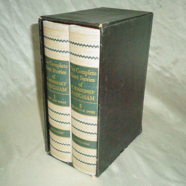 The Complete Short Stories OF W Somerset Maugham 1952 Tapa dura 2 volúmenes Caja Libro Set en estuche