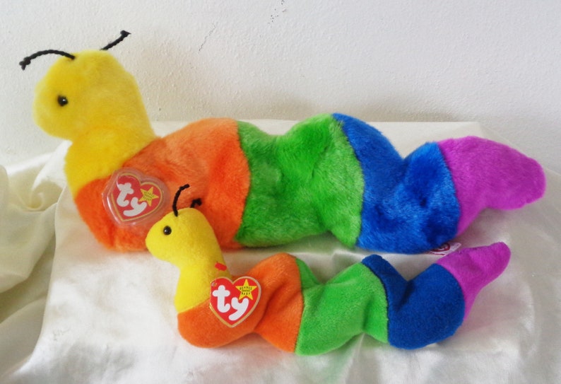 Ty Beanie Babies Buddy and Baby Inch Rainbow Worms September Etsy