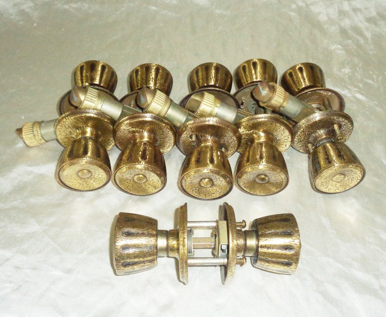 Weiser Carriage House Door Knob Textured Brass Crackle Concave Etsy