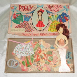 Peggy Has Real Curls Whitman Paper Doll Set in Box 1957 #4624:69