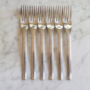 Hackman Finland 18/8 Stainless Bravo 6 5/8 inch Set of 6 Salad Dessert Forks