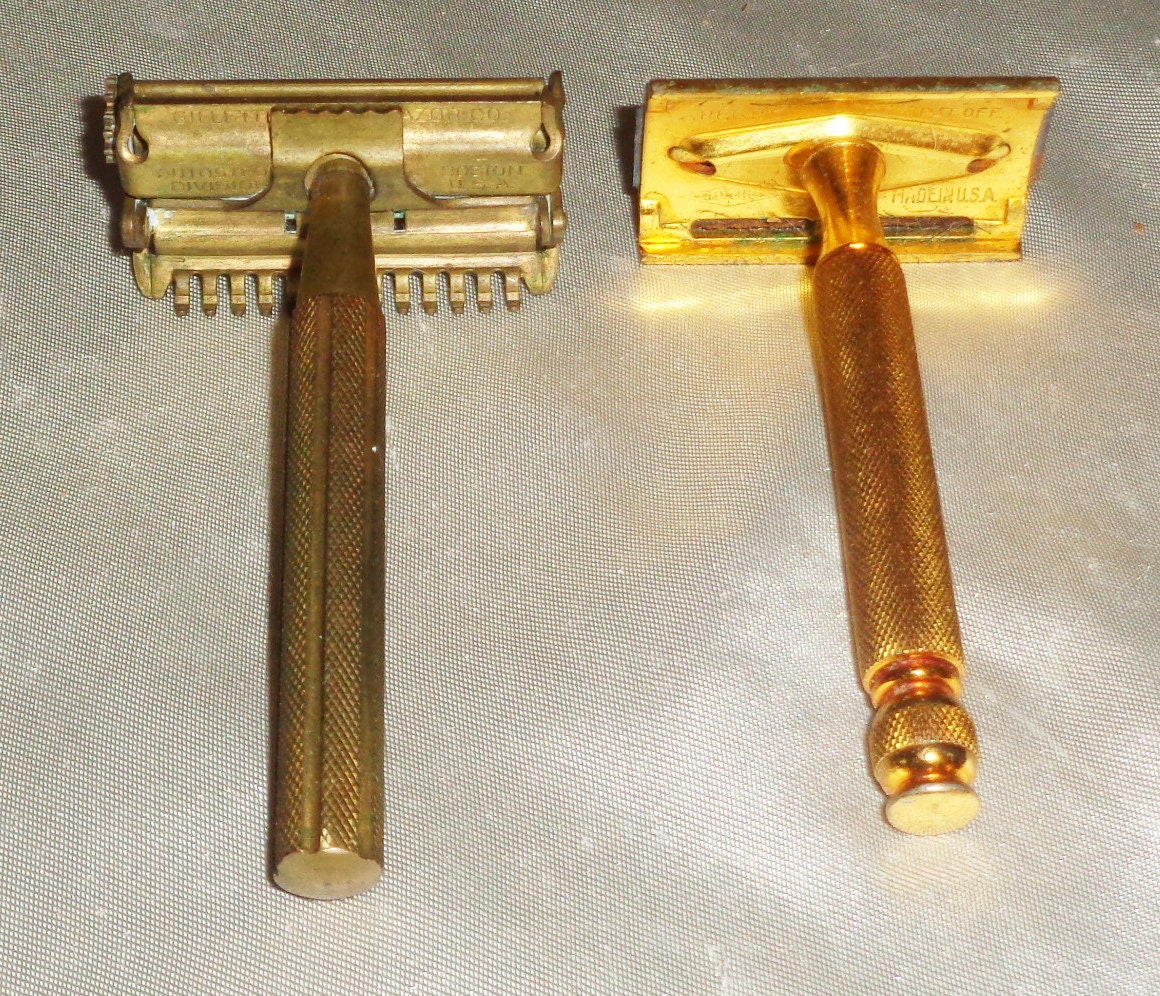 Gillette Ss Razor Vintage Gillette Stainless Safety Razor 1950s Set of 2, Autostrong - Etsy