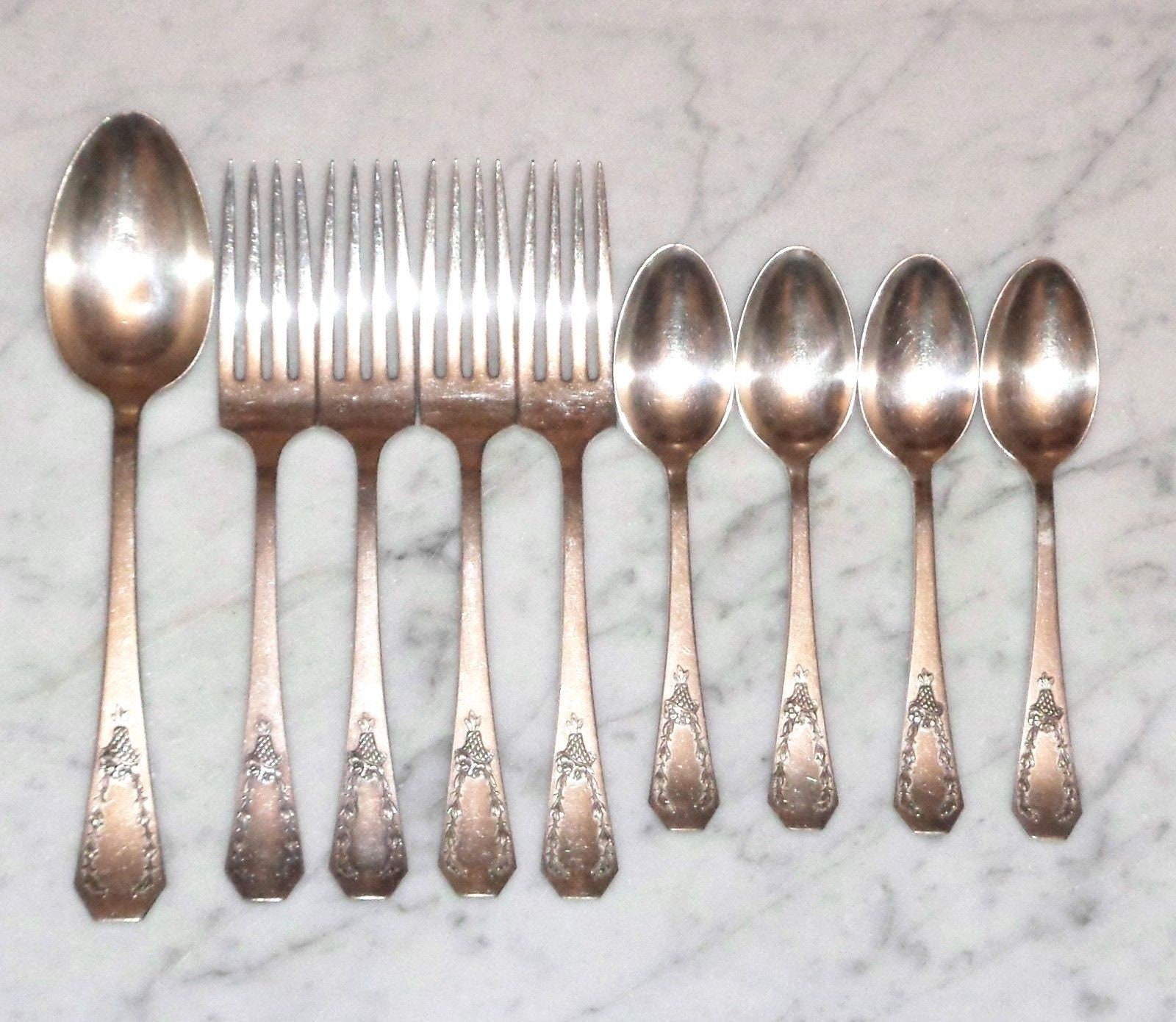 9 Holmes & Edwards XIV Carolina Flower Basket Serving Spoon Etsy