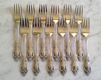 12 Tenedores de postre para ensalada de acero inoxidable Betty Crocker BRAHMS de 6 7/8 pulgadas de Oneida Community