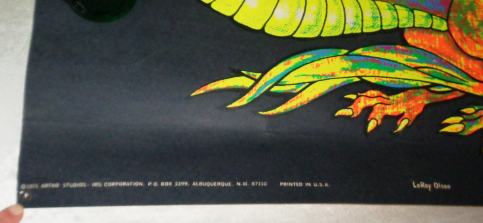1971 Artco Studios Leroy Olson M105 Dragon Black Light