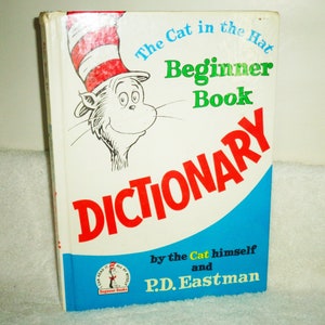 Dr Seuss Die Katze im Hut Anfänger Wörterbuch 1964 Oversized HC Buch
